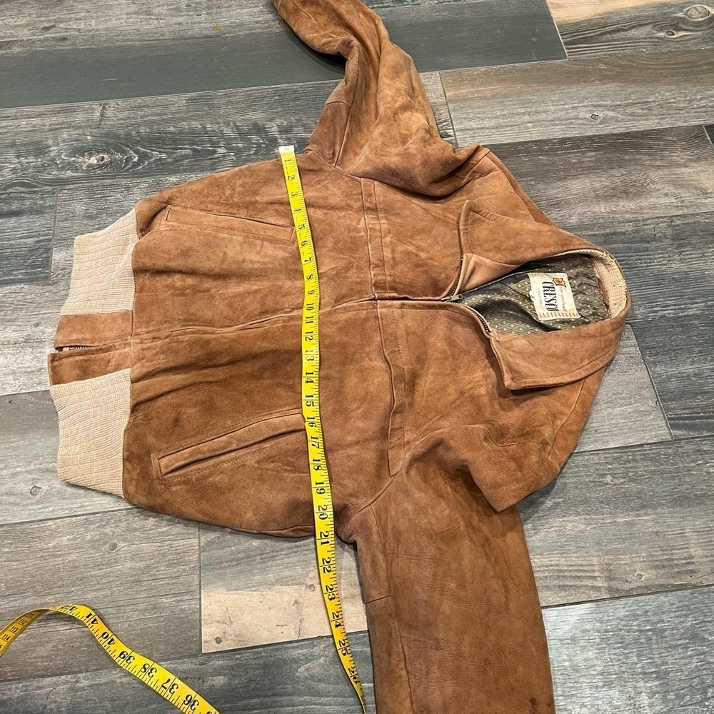 Cresco Suede Leather Bomber Jacket Vintage 60’s 70’s Retro - Picture 10 of 13
